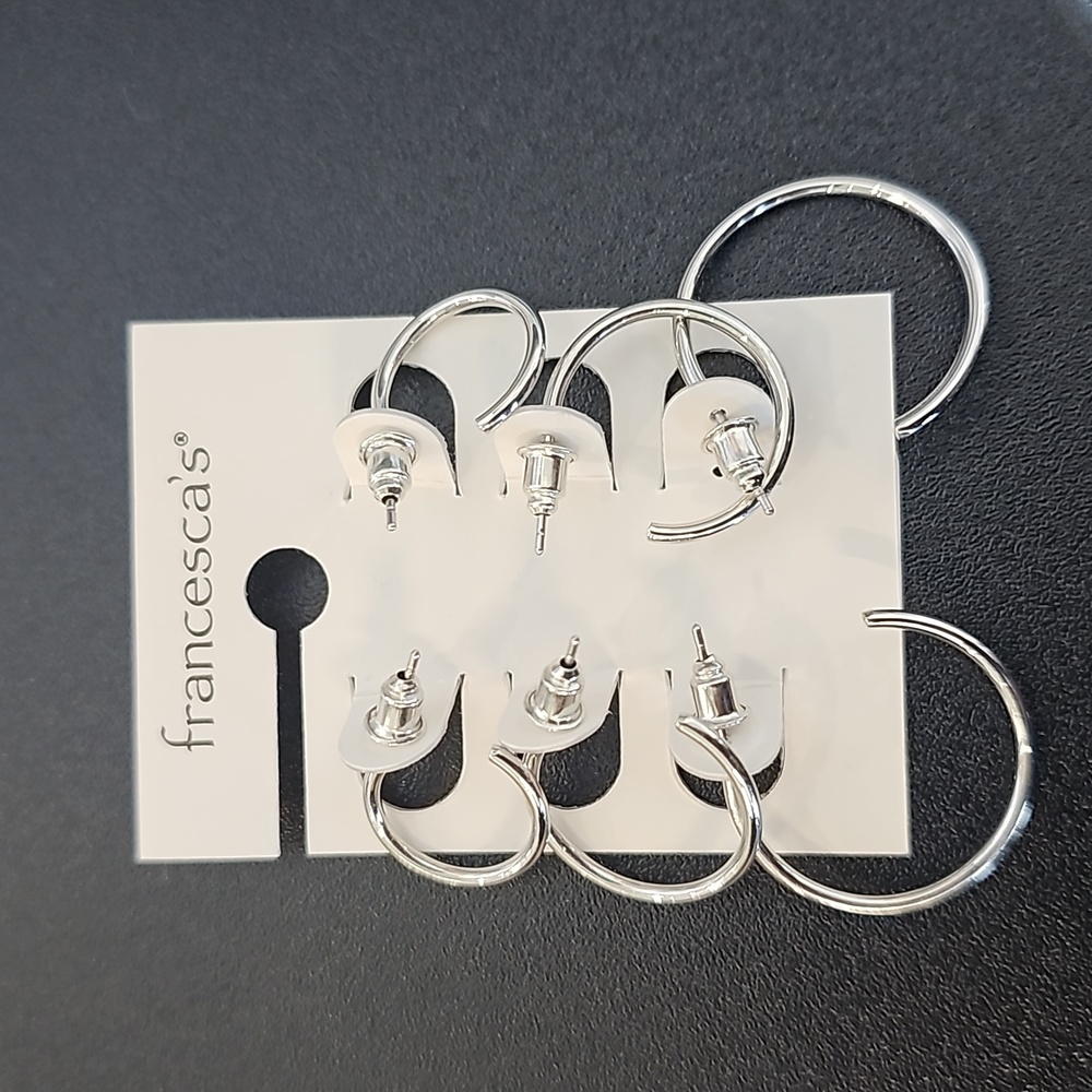 Silver 3/4 hoop earrings